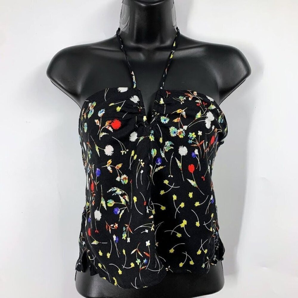 AFRM Womens‎ Cropped Ruched Smocked V Wire Suki Plunging Halter Top XL